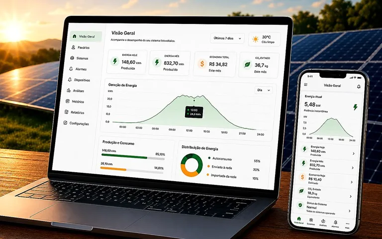 Monitoramento de geração solar fotovoltaica